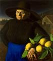 Donna con i limoni, 1954, olio su tela incollata su tavola